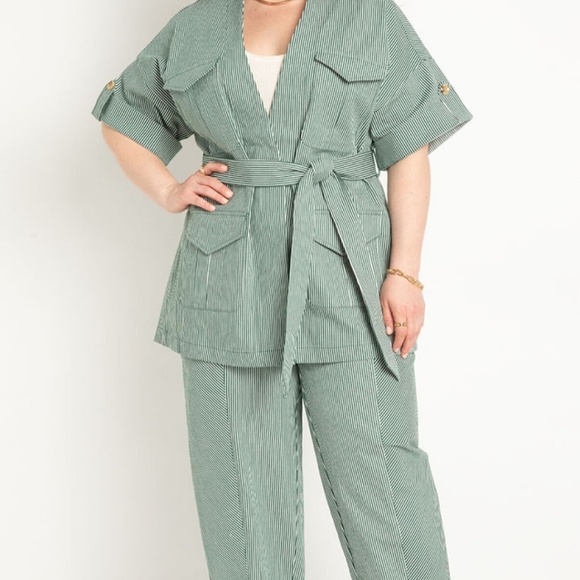 Plus size striped jacket - Picture 2 of 5